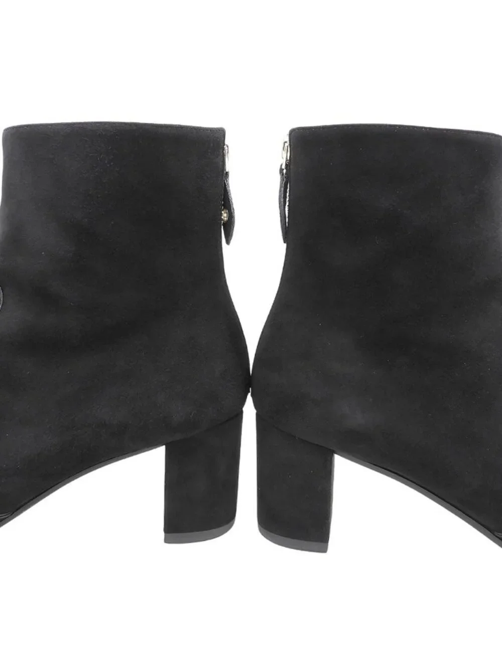 Louis Vuitton Back Zip Bootie Suede Short Boots Shoes Black